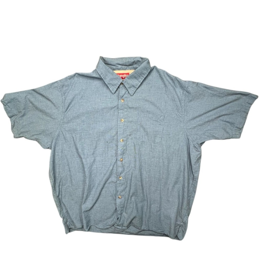 Wrangler Classic Fit‎ Blue Plaid Men' Button Down Short Sleeve Shirt 3 XL NWT